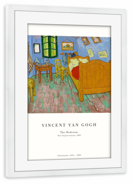 Poster mit Rahmen weiß "Van Gogh - Das Schlafzimmer" artboxONE - Städte