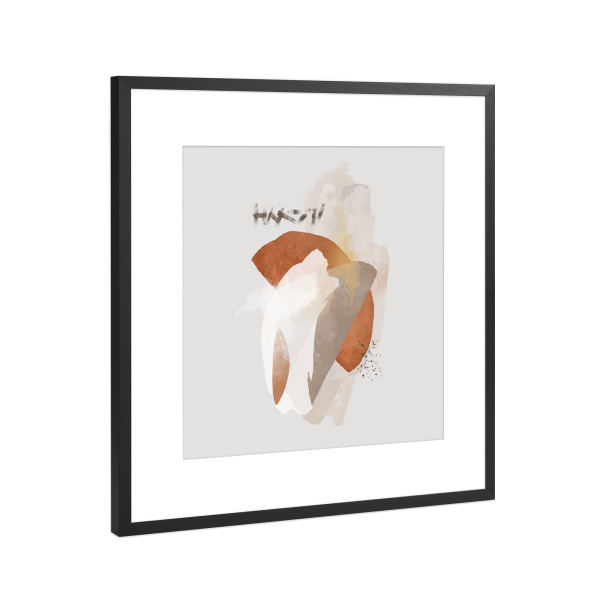 Poster mit Rahmen Schwarz (Metallic) "Pinsel quadratisch weiß" artboxONE - Abstrakt - Pinsel quadrat weiß,Pinsel,Tusche,Minimalistisch,Sauber,Abstrakt