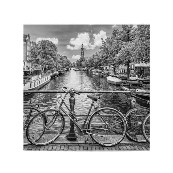 Poster 20x20 cm "Fahrrad in Amsterdam" artboxONE - Schwarzweiß,Städte / Amsterdam
