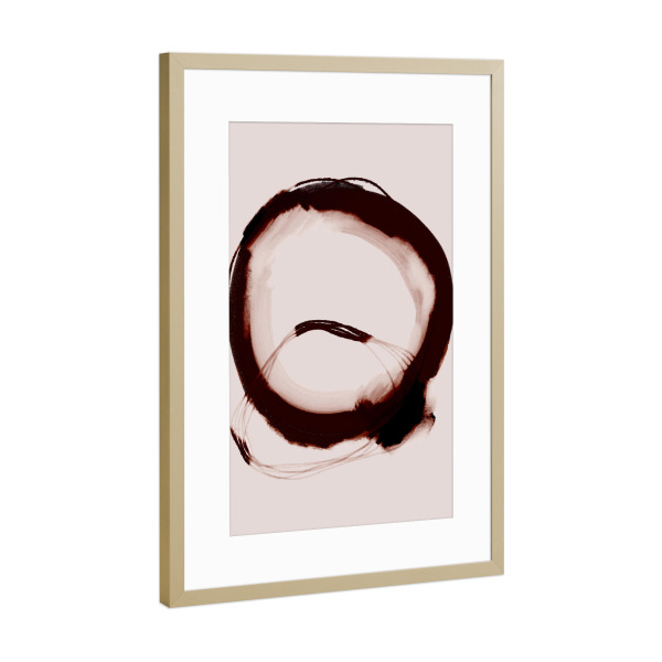 Poster mit Rahmen Gold "Coffee Circle" artboxONE - Abstrakt - Kaffee,Abstrakt,Braun,Beige,Dekorativ,Treechild,Kunst