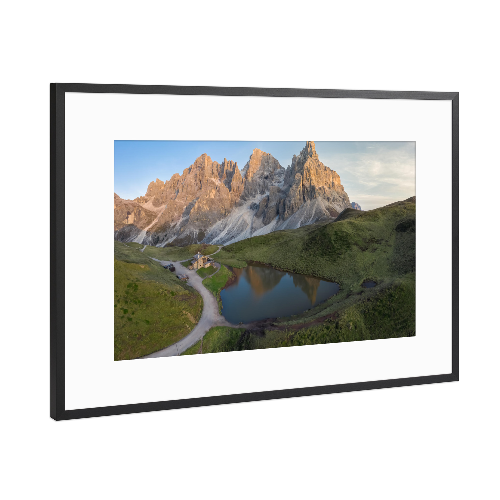 Poster mit Rahmen Schwarz (Metallic) "Cimon della Pala" artboxONE - Natur,Reise,Reise / Länder