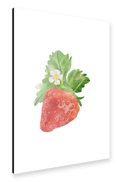 Alu-Dibond "Aquarell Erdbeere" 30x20 cm artboxONE