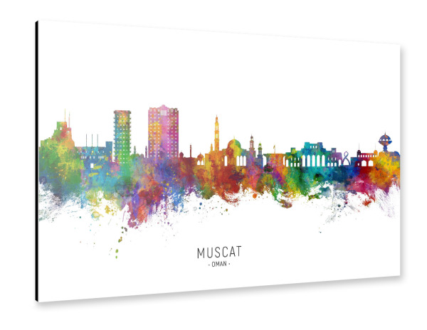 Alu-Dibond "Maskat Oman Skyline txt" 30x20 cm artboxONE