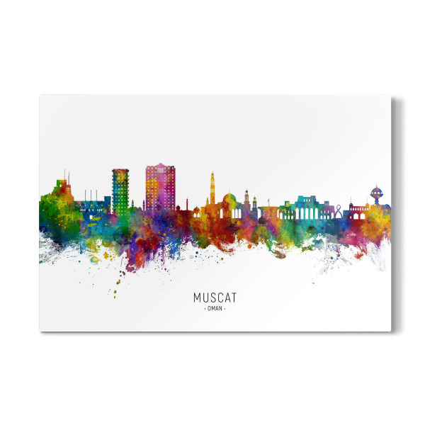 Galerie-Print "Maskat Oman Skyline txt" 30x20 cm artboxONE