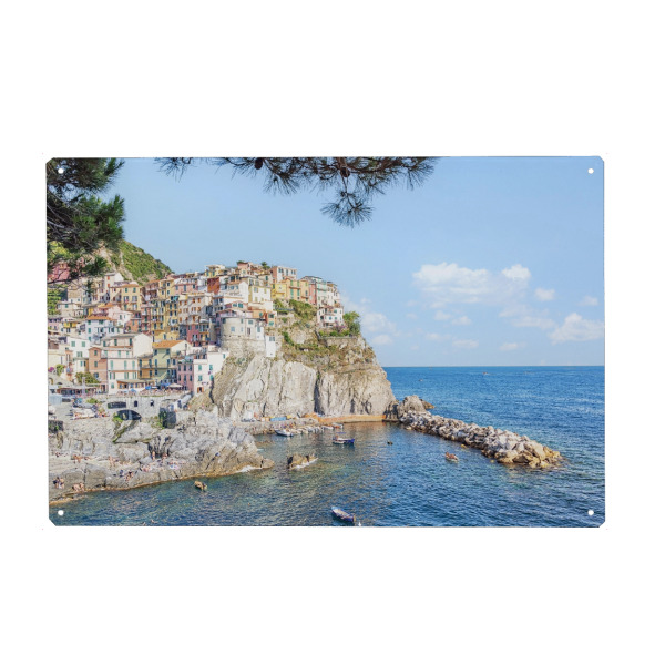 Metall Poster "Küste der Cinque Terre" artboxONE - Reise,Architektur,Reise / Strand und Meer,Reise / Länder