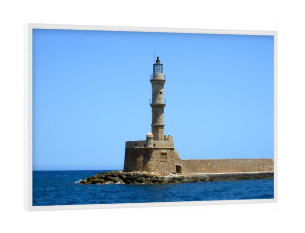 Poster mit weißem Rahmen "Der antike Leuchtturm von Chania" artboxONE - Reise,Architektur,Reise / Strand und Meer,Reise / Länder