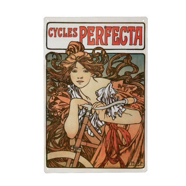 Holzbild "Cycles Perfecta" artboxONE - Typografie,Menschen - Alfons marie mucha,Alfons,Marie,Mucha,Kunst,Fahrrad