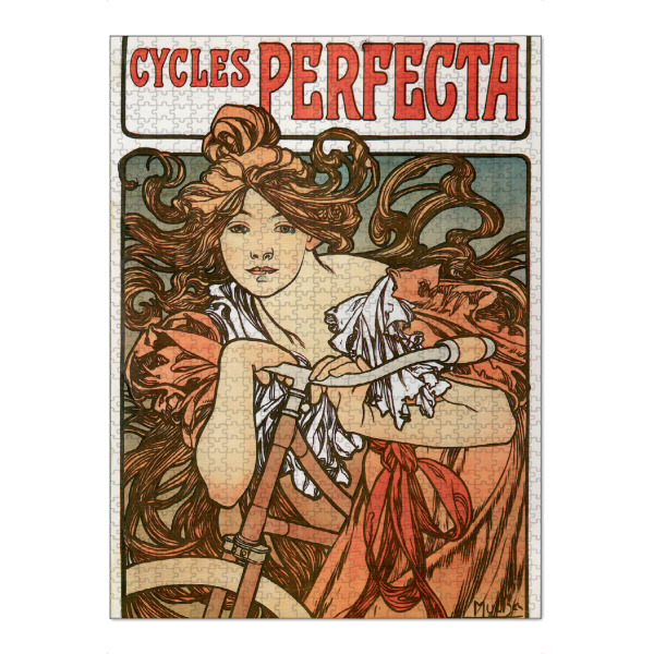 Puzzle Ravensburger "Cycles Perfecta" artboxONE - Typografie,Menschen - Alfons marie mucha,Alfons,Marie,Mucha,Kunst,Fahrrad