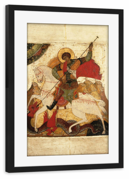 Poster mit Rahmen schwarz "Drachenwunder des heiligen Georg" artboxONE - Tiere,Menschen,Männer