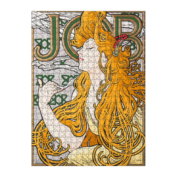 Puzzle Ravensburger "Plakat für die Papphüllen Job" artboxONE - Menschen - Alfons marie mucha,Frau,Kunst,Malerei,Gemälde,Plakat