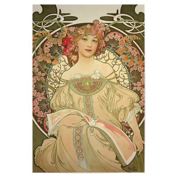 Poster "Rêverie (Tagtraum). Zodiak" artboxONE - Floral,Abstrakt,Menschen - Kunst,Malerei,Gemälde,Alfons,Marie,Mucha,Tagtraum,Frau,Floral,Blumen