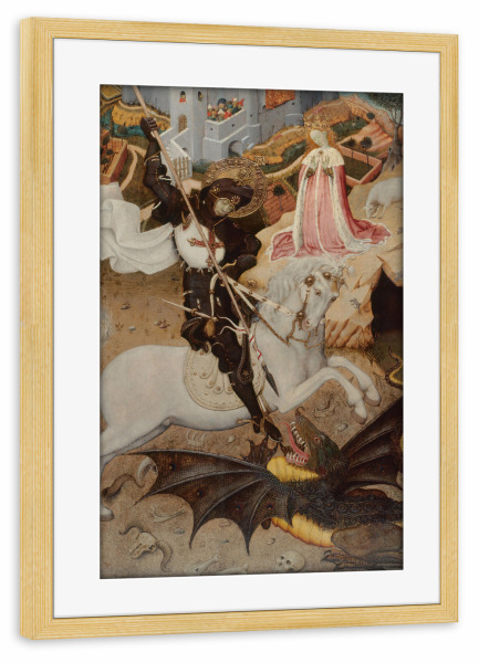 Poster mit Rahmen kiefer "Der Heilige Georg und der Drache" artboxONE - Tiere,Abstrakt,Menschen