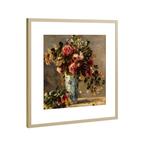 Poster mit Rahmen Gold "Rosen und Jasmin" artboxONE - Natur,Floral