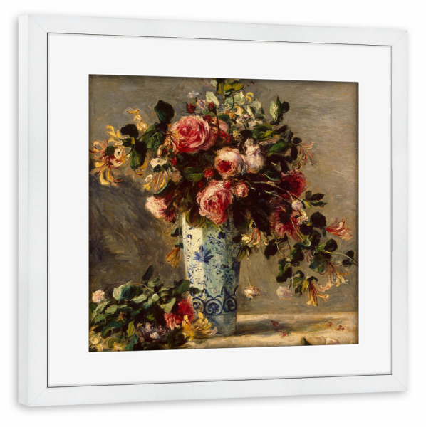 Poster mit Rahmen weiß "Rosen und Jasmin" artboxONE - Natur,Floral