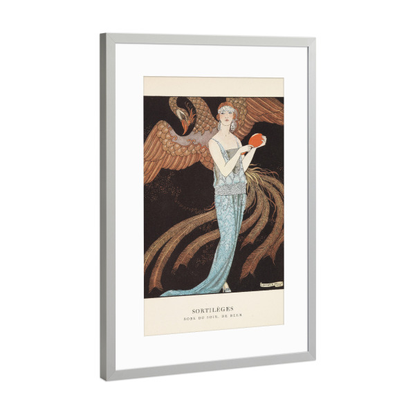 Poster mit Rahmen Silber "Gazette du Bon Ton" artboxONE - Tiere,Menschen,Fashion - Sortileges,George barbier,Tier,Vogel,Frau,Elegant,Fashion,Mode