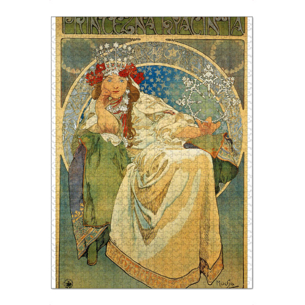 Puzzle Ravensburger "Prinzessin Hyazinthe" artboxONE - Menschen - Alfons marie mucha,Prinzessin hyazinthe,Kunst,Malerei,Gemälde,Frau,Bunt,Menschen