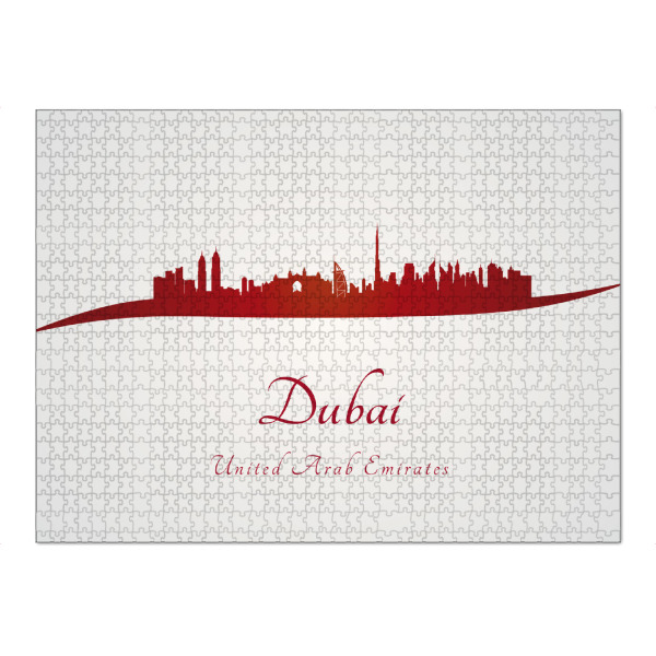 Puzzle Ravensburger "Dubai-Skyline in Rot" artboxONE - Städte,Architektur