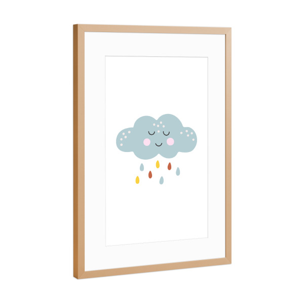Poster mit Rahmen Kupfer "Baby-Wolken-Boho-Design" artboxONE - Für Kinder