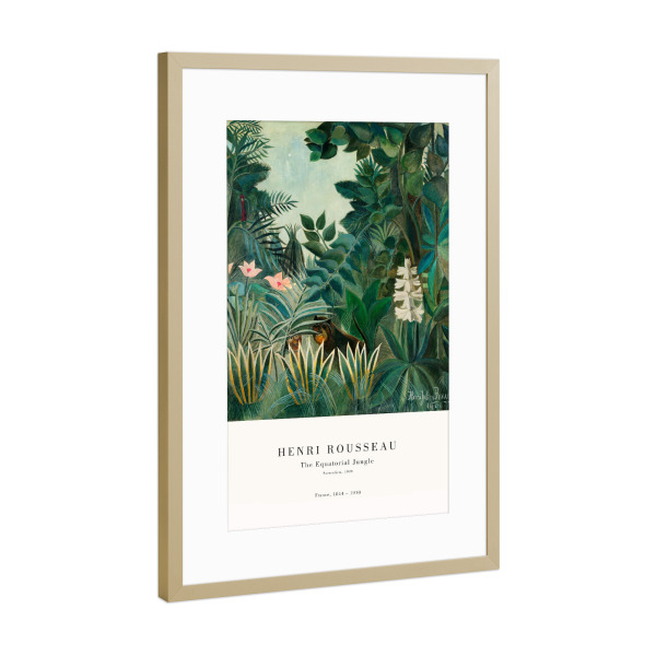 Poster mit Rahmen Gold "Rousseau - Der Dschungel" artboxONE - Natur,Tiere