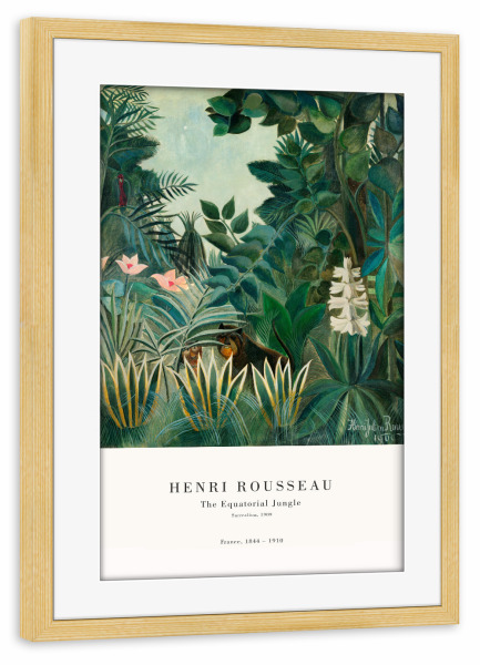 Poster mit Rahmen kiefer "Rousseau - Der Dschungel" artboxONE - Natur,Tiere