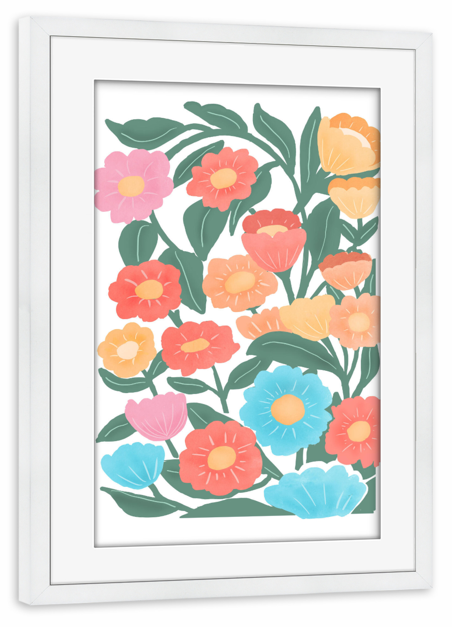 Poster mit Rahmen weiß "Blumengarten ll" artboxONE - Natur,Floral,Abstrakt,Für Mama