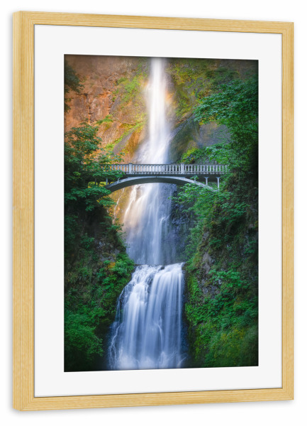 Poster mit Rahmen kiefer "Multnomah-Wasserfall" artboxONE - Natur,Reise,Reise / Länder