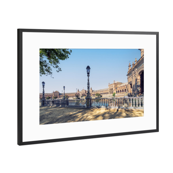 Poster mit Rahmen Schwarz (Metallic) "Sevilla Innenstadt" artboxONE - Städte,Reise,Architektur,Reise / Länder,Städte / Weitere