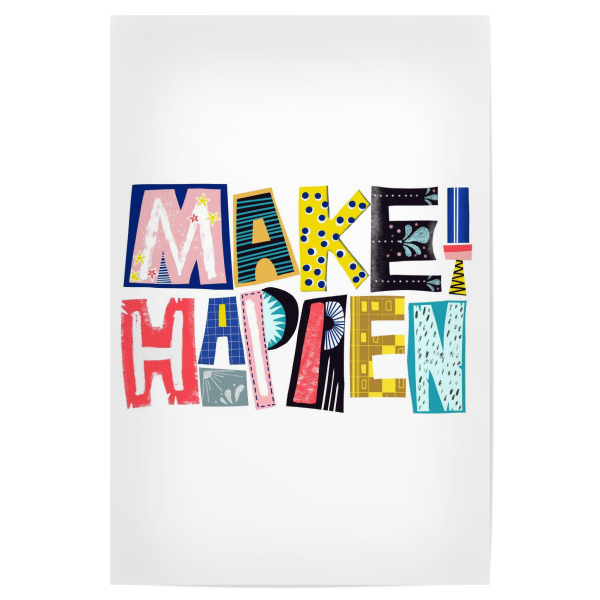 Poster 30x20 cm "Mach es möglich - bunt" artboxONE - Typografie,Für Kinder,Abstrakt,Buchstaben