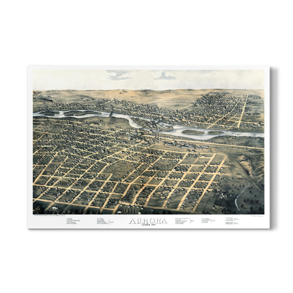 Galerie-Print "Aurora-Illinois-Karte" 30x20 cm artboxONE