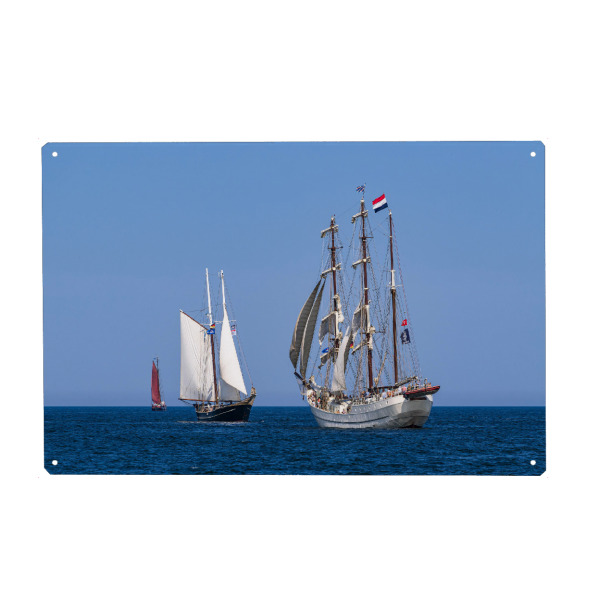 Metall Poster "Himmel, Ostsee, Segelschiffe" artboxONE - Natur,Reise,Reise / Strand und Meer