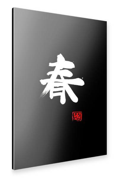 Alu-Dibond "Frühlingsweißes Kanji" 30x20 cm artboxONE