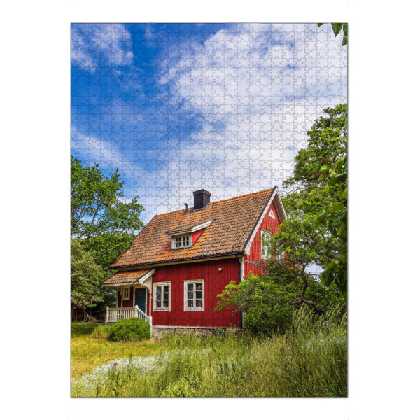 Puzzle Ravensburger "Gras, Bäume, Haus" artboxONE - Natur,Reise,Architektur
