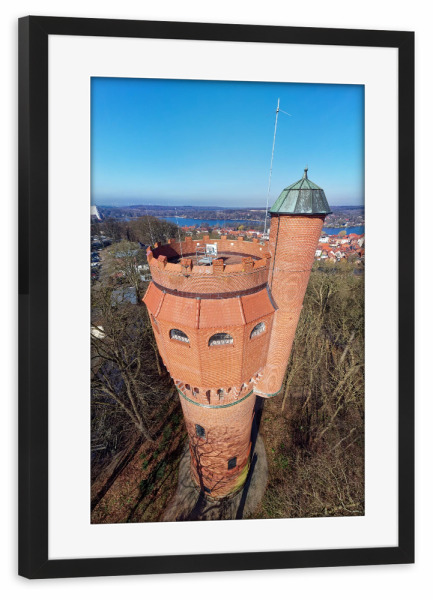 Poster mit Rahmen schwarz "Mölln - Wasserturm" artboxONE - Städte,Reise,Architektur,Reise / Länder,Städte / Weitere