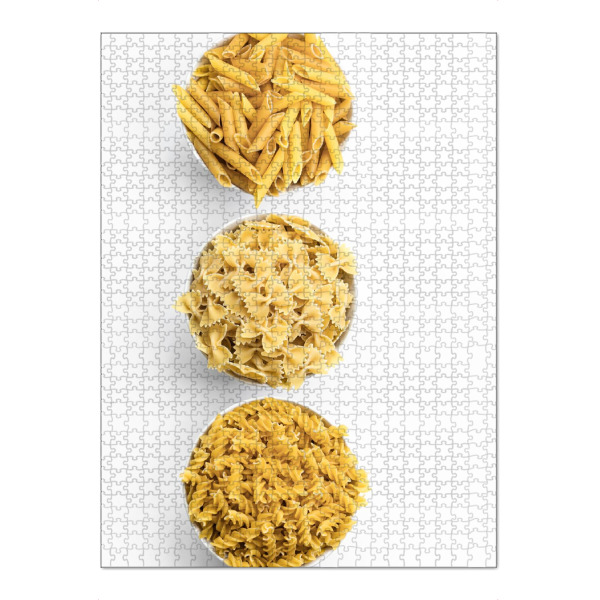 Puzzle Ravensburger "3 Mal Nudeln - hoch" artboxONE - Essen & Trinken - Nudeln,Essen,Küche,Pasta,Fotografie,Minimalismus,Minimalistisch