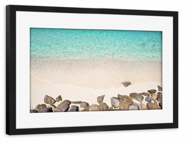 Poster mit Rahmen schwarz "Türkisfarbene Küste" artboxONE - Natur,Reise,Reise / Strand und Meer,Reise / Asien,Reise / Länder