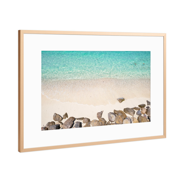 Poster mit Rahmen Kupfer "Türkisfarbene Küste" artboxONE - Natur,Reise,Reise / Strand und Meer,Reise / Asien,Reise / Länder