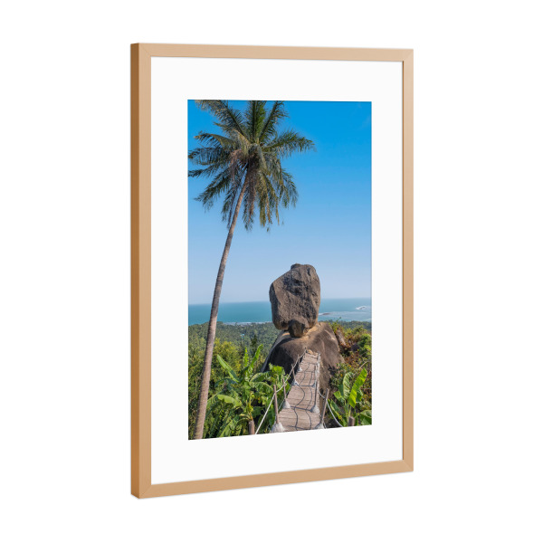 Poster mit Rahmen Kupfer "Überlappender Stein" artboxONE - Natur,Reise,Reise / Strand und Meer,Reise / Asien,Reise / Länder
