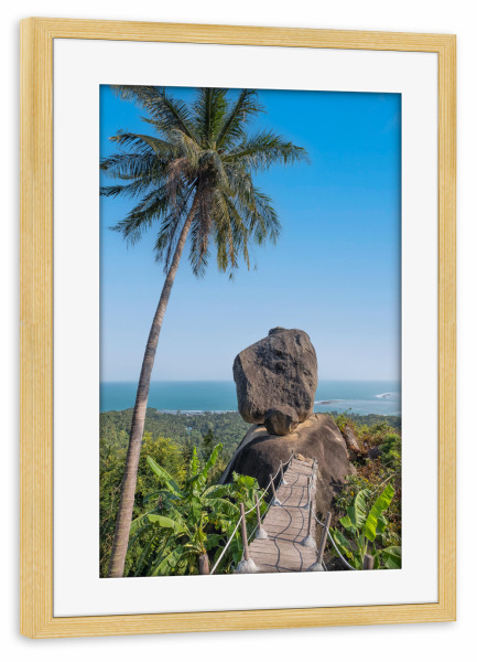 Poster mit Rahmen kiefer "Überlappender Stein" artboxONE - Natur,Reise,Reise / Strand und Meer,Reise / Asien,Reise / Länder