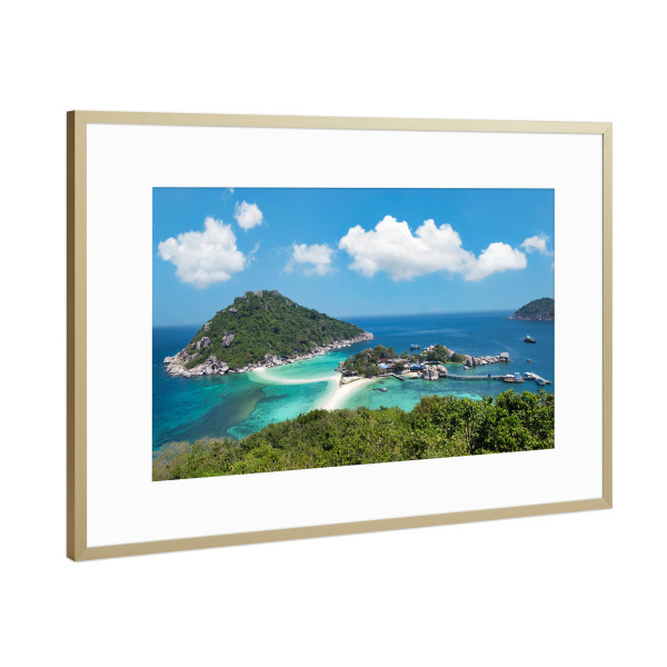 Poster mit Rahmen Gold "Koh Nang-Yuan" artboxONE - Natur,Reise,Reise / Strand und Meer,Reise / Asien,Reise / Länder