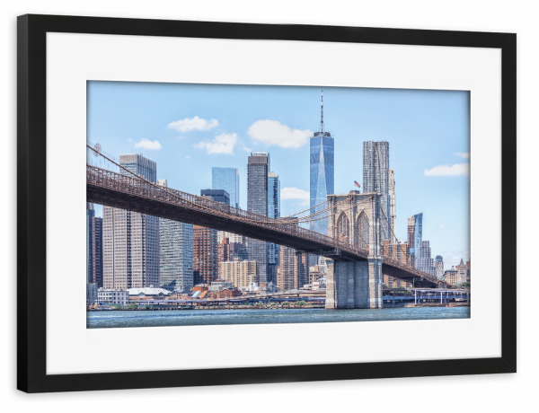 Poster mit Rahmen schwarz "Manhattan-Architektur" artboxONE - Städte,Städte / New York,Reise,Architektur,Reise / Länder