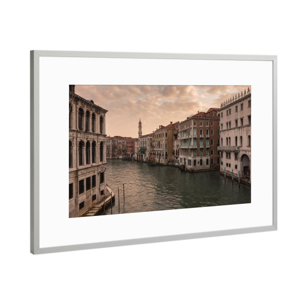 Poster mit Rahmen Silber "Der Canal Grande in Venedig" artboxONE - Reise,Architektur,Städte / Venedig