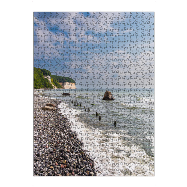 Puzzle Ravensburger "Wellen, Buhne, Kreidefelsen" artboxONE - Natur,Reise,Reise / Strand und Meer
