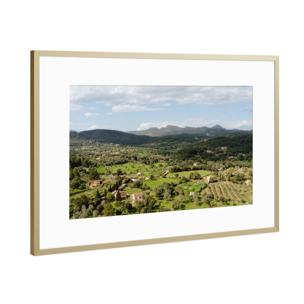 Poster mit Rahmen Gold "Mallorca - Ausblick in Artà" artboxONE - Natur,Reise,Reise / Länder