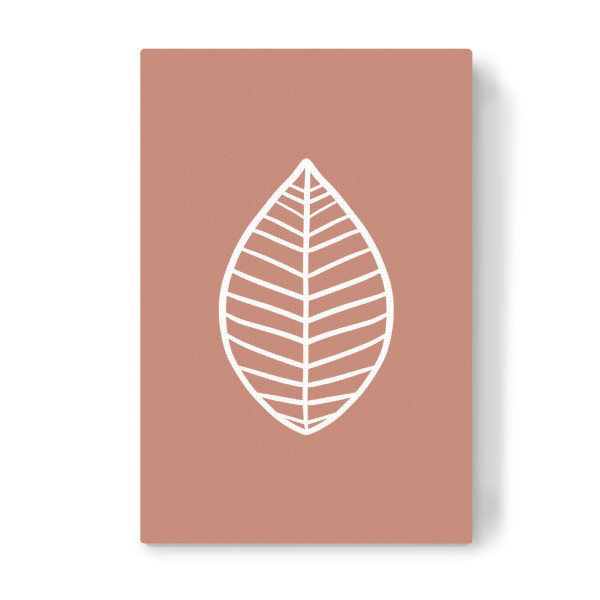 Leinwandbild "Blatt auf Pastell Rotbraun" artboxONE - Natur,Floral,Abstrakt,Geometrie