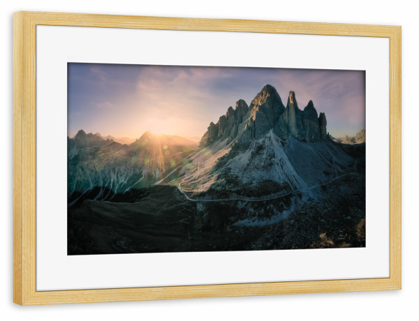 Poster mit Rahmen kiefer "Neben Drei Zinnen" artboxONE - Natur,Reise,Reise / Länder