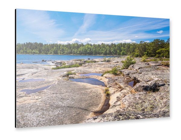Alu-Dibond "Felsenküste, Ostsee, Wald" 30x20 cm artboxONE