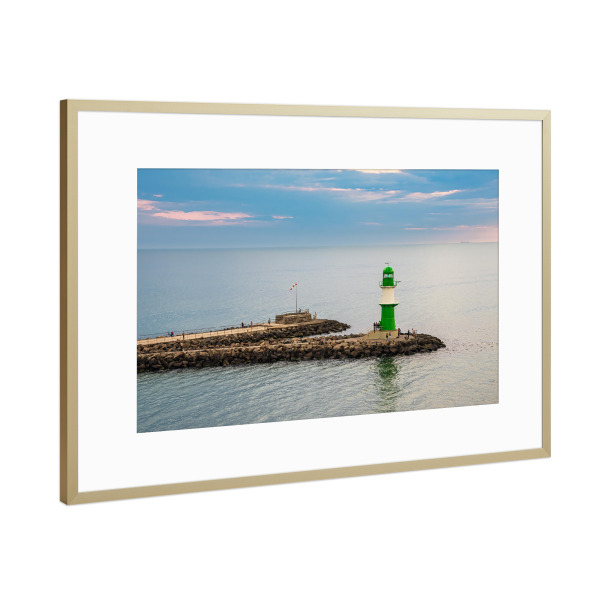 Poster mit Rahmen Gold "Abends am Molenturm" artboxONE - Natur,Reise,Architektur,Reise / Strand und Meer