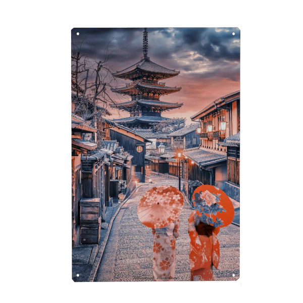 Holzbild "Abend in Kyōto" artboxONE - Städte,Reise,Architektur,Reise / Asien,Reise / Länder