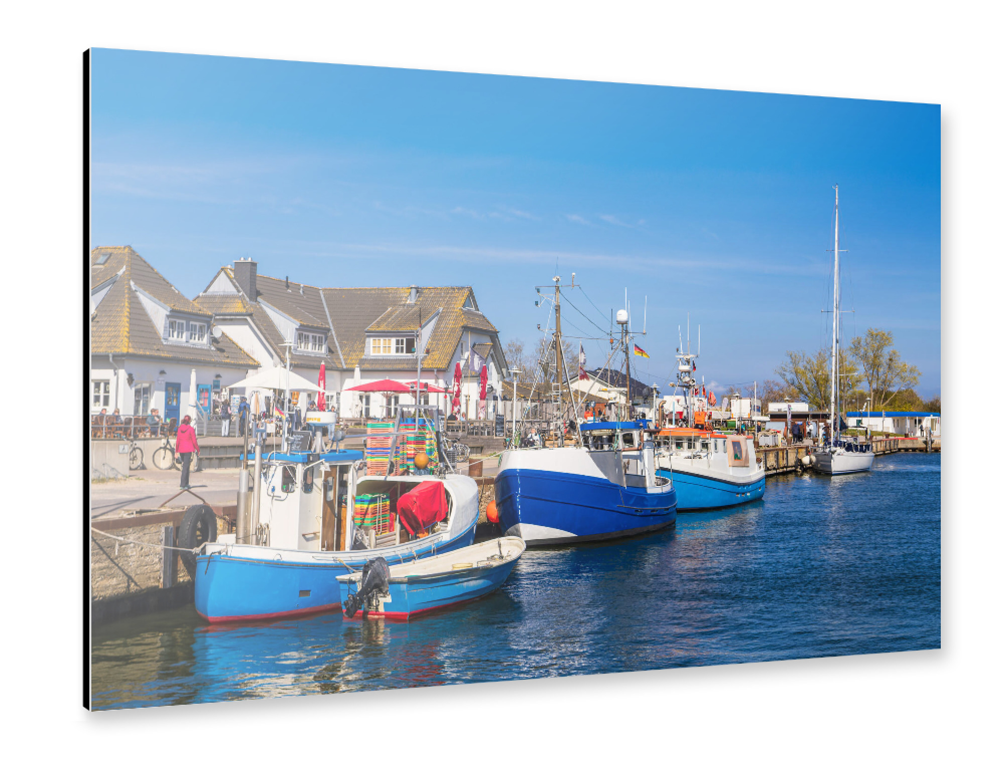 Alu-Dibond "Hafen mit Fischerbooten" 75x50 cm artboxONE