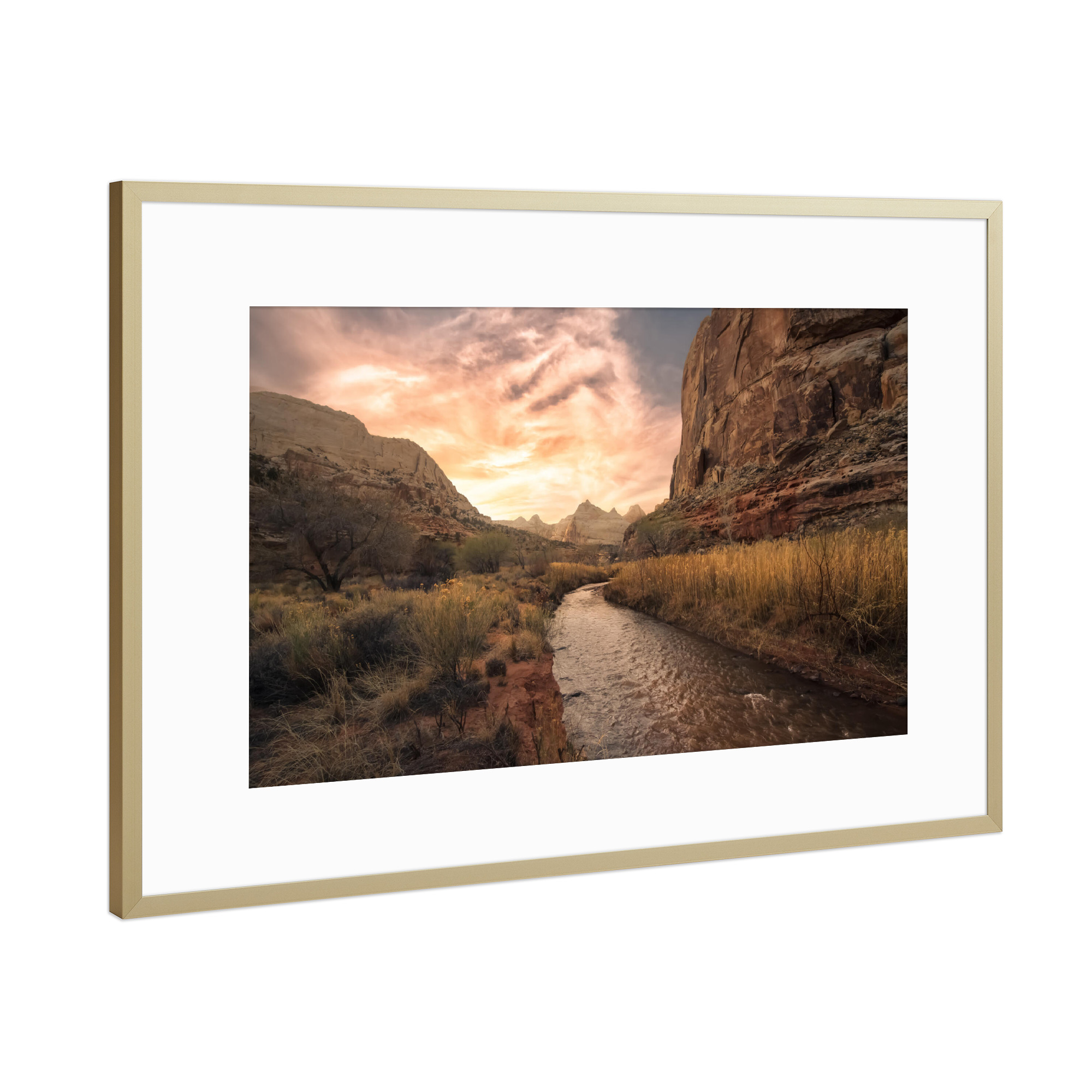 Poster mit Rahmen Gold "Kapitol-Riff" artboxONE - Natur,Reise,Reise / Länder